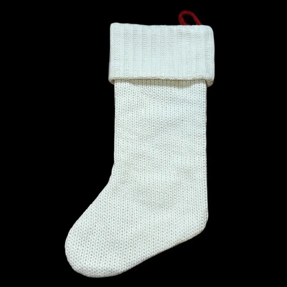 Wondershop Monogram Christmas Stocking Letter T Initial Ivory Red Knit Target